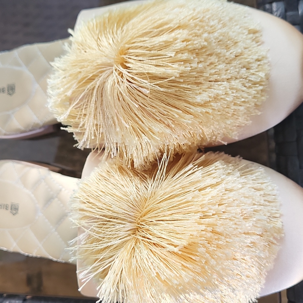 Birdies Pink Cream Pom-Pom Slip-On Flats - Picture 5 of 8
